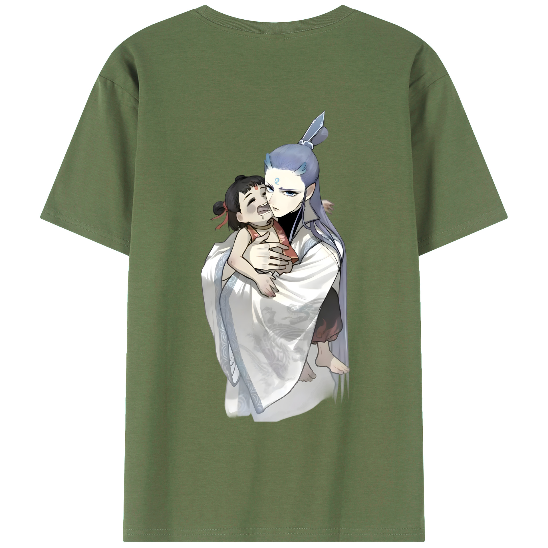 （画像用） Ne Zha 2 ナタ 魔童の大暴れ 綿100％ メンズ半袖Tシャツ（バックプリント） 通気性